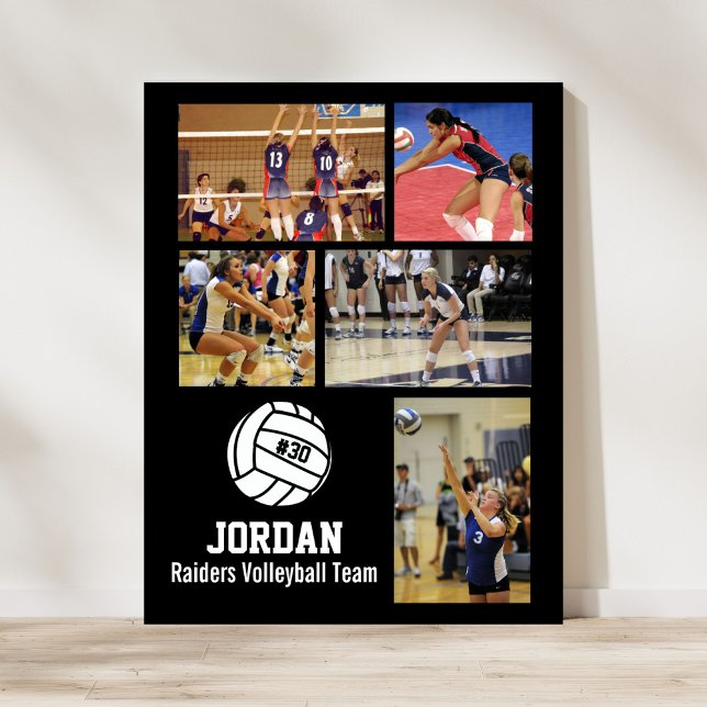 Personalized Volleyball Photo Collage Name Team # Poster (Creator Uploaded)