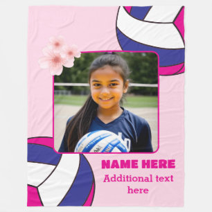 Personalized Volleyball Photo Fleece Blanket
