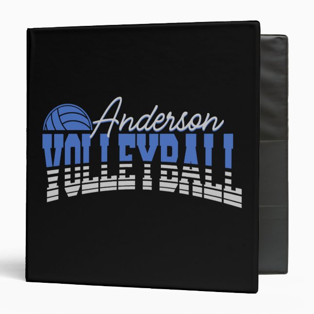 Personalized Volleyball Player ADD NAME Team Champ 3 Ring Binder (Front/Inside)