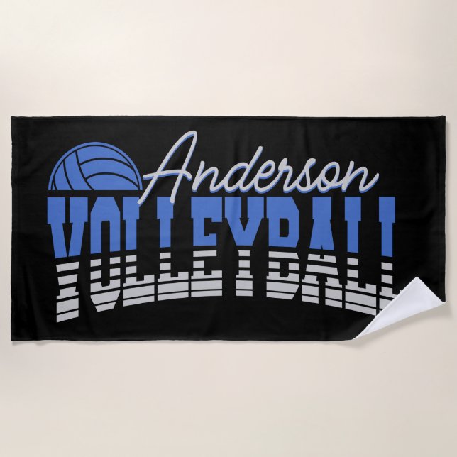 Personalized Volleyball Player ADD NAME Team Champ Beach Towel (Front)