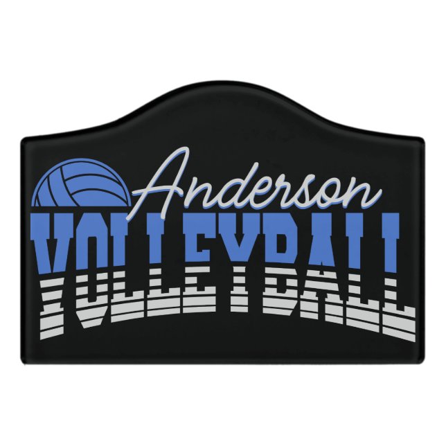 Personalized Volleyball Player ADD NAME Team Champ Door Sign (Small Crest Front)