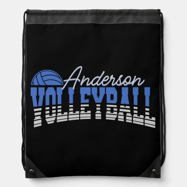 Personalized Volleyball Player ADD NAME Team Champ Drawstring Bag (Front)