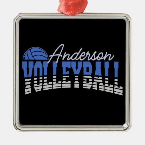 Personalized Volleyball Player ADD NAME Team Champ Metal Ornament