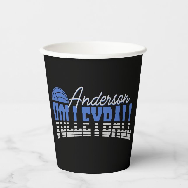 Personalized Volleyball Player ADD NAME Team Champ Paper Cups (Front)