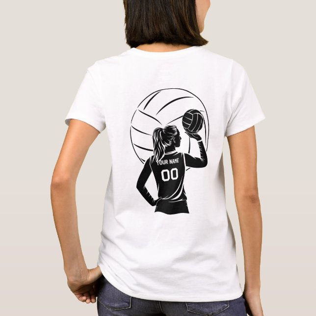 Personalized Volleyball Player Custom Name & Numbe T-Shirt (Back)