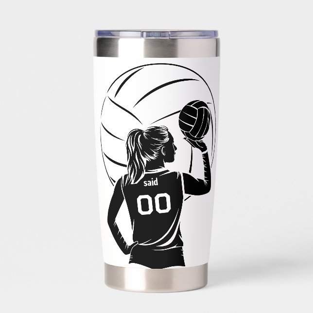 Personalized Volleyball Player Custom Name, Number Insulated Tumbler (Back)