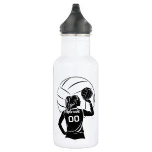 Personalized Volleyball Player Custom Name, Number Stainless Steel Water Bottle