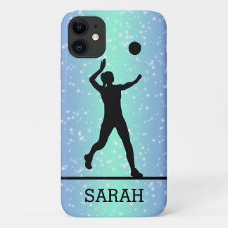 Personalized Volleyball Player Girl Sparkle iPhone 11 Case