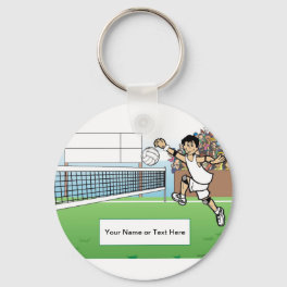 Personalized Volleyball Player - Male Cartoon Keychain