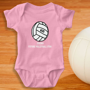Personalized Volleyball Player Number, Name, Team Baby Bodysuit