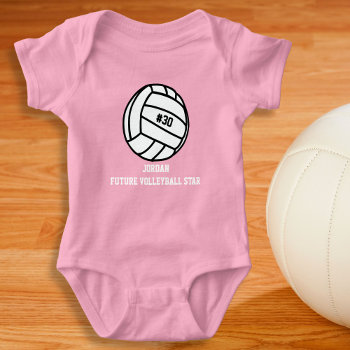 Personalized Volleyball Player Number  Name  Team Baby Bodysuit by colorfulgalshop at Zazzle