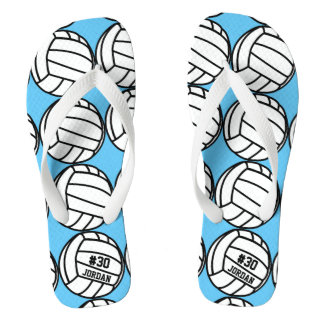 Personalized Volleyball Player Number, Name, Team Flip Flops
