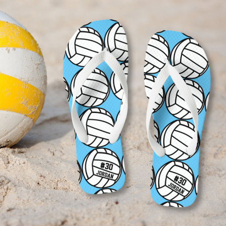 Personalized Volleyball Player Number, Name, Team Flip Flops