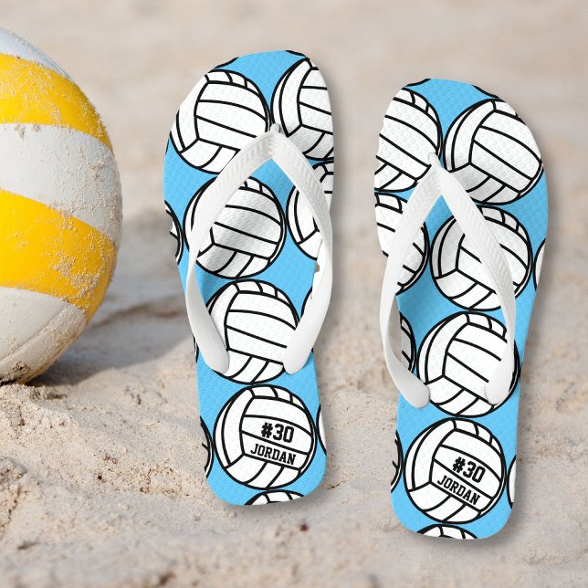 Personalized Volleyball Player Number, Name, Team Flip Flops (Creator Uploaded)