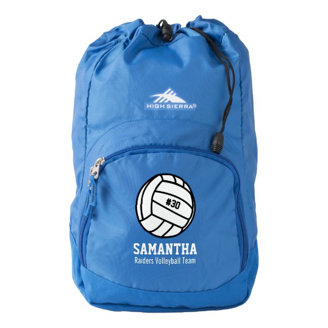 Personalized Volleyball Player Number, Name, Team High Sierra Backpack (Front)