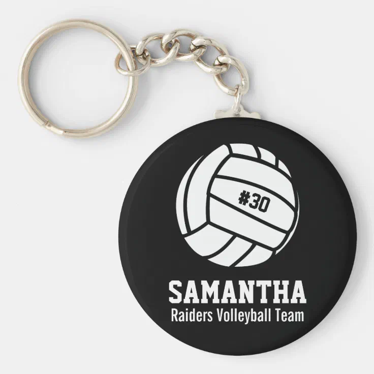 Personalized Volleyball Player Number, Name, Team Keychain Zazzle