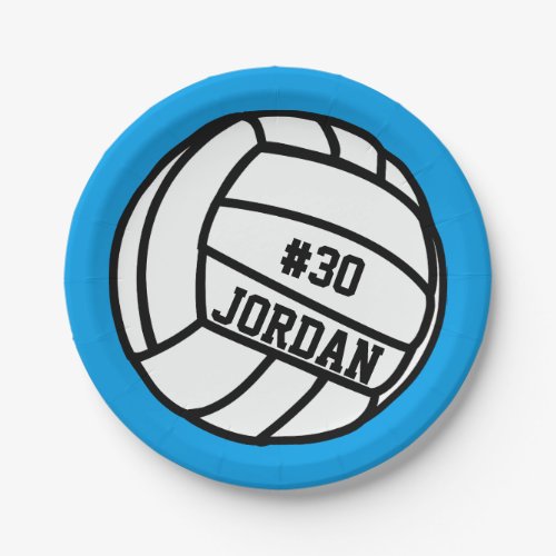 Personalized Volleyball Player Number Name Team Paper Plates