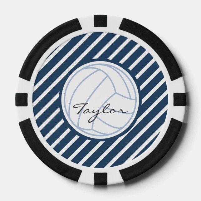 personalized volleyball poker chips (Front)