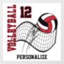 Personalized - Volleyball - Red, Black, White Wall Decal