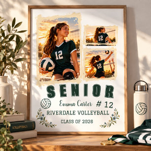Personalized Volleyball Senior Night Photo Collage Poster