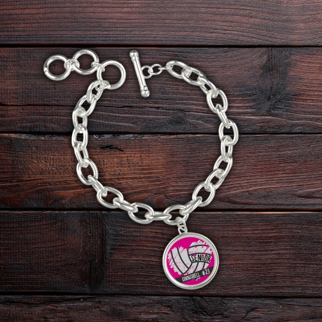 Personalized Volleyball Senior Year Charm Bracelet (Creator Uploaded)