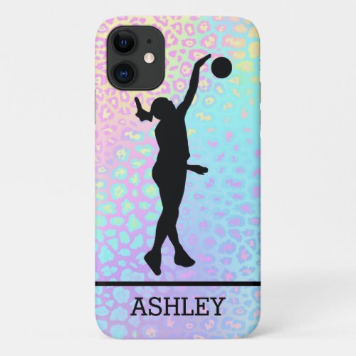 Personalized Volleyball Sport Player Girl Colorful iPhone 11 Case