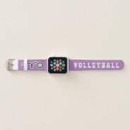Personalized Volleyball Sports Logo Lavender Pink Apple Watch Band at Zazzle