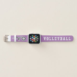 Personalized volleyball sports logo lavender pink apple watch band