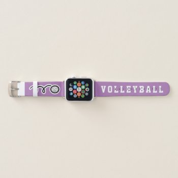 Personalized Volleyball Sports Logo Lavender Pink Apple Watch Band by logotees at Zazzle