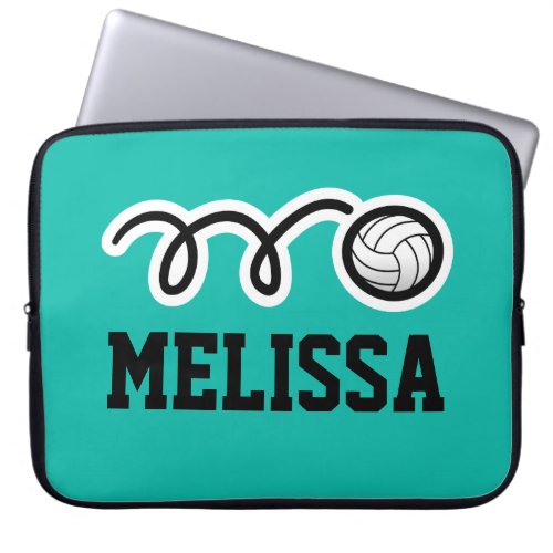 Personalized volleyball sports Neoprene 15 inch Laptop Sleeve