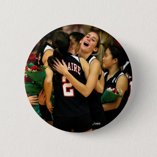 Personalized Volleyball Team Player Button (Front)