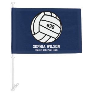 Personalized Volleyball Team, Player Name & Number Car Flag