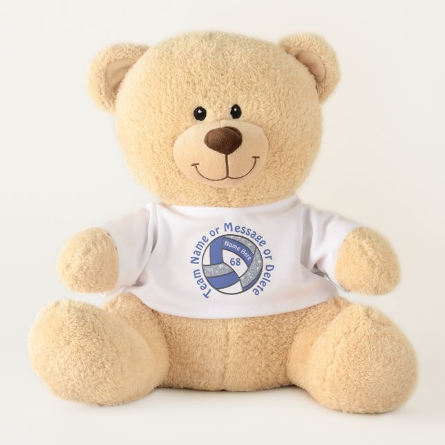 Personalized Volleyball Teddy Bear Gift Your COLOR (Front)