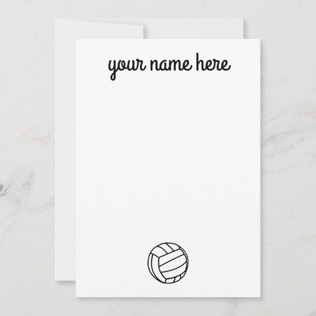 Personalized Volleyball Thank You Cards (Front)