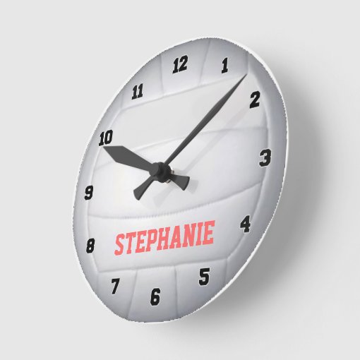 Personalized Volleyball Wall Clock Zazzle