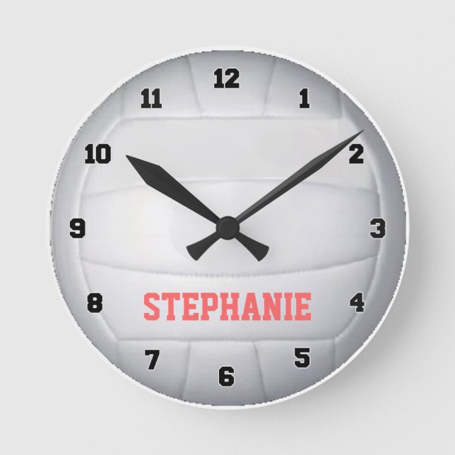 Personalized Volleyball Wall Clock (Front)