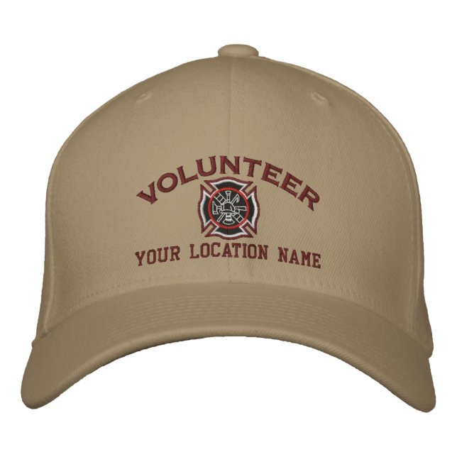 Personalized Volunteer Firefighter Embroidery Embroidered Baseball Cap (Front)
