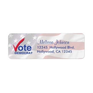 Personalized Vote Democrat Return Address Labels