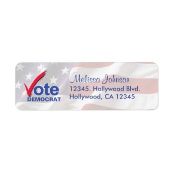 Personalized Vote Democrat Return Address Labels by AV_Designs at Zazzle