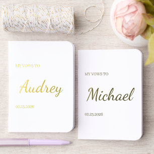 Personalized Vow Books Elegant Bride & Groom Gift