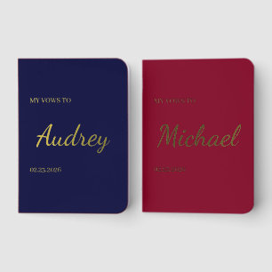 Personalized Vow Books Elegant Bride & Groom Gift