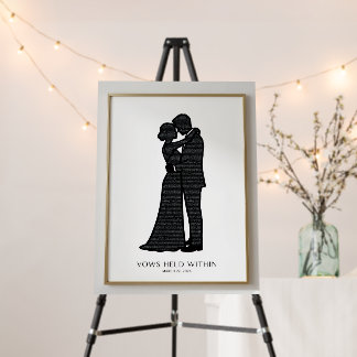 Personalized Vows Silhouette Art – Custom Wedding Foam Board