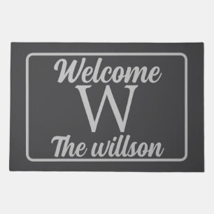 Personalized W Monogram Welcome Doormat – Custom