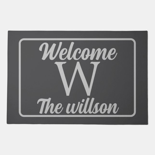 Personalized W Monogram Welcome Doormat – Custom  (Front)