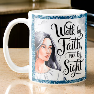 Personalized Walk By Faith Christian Women Mug