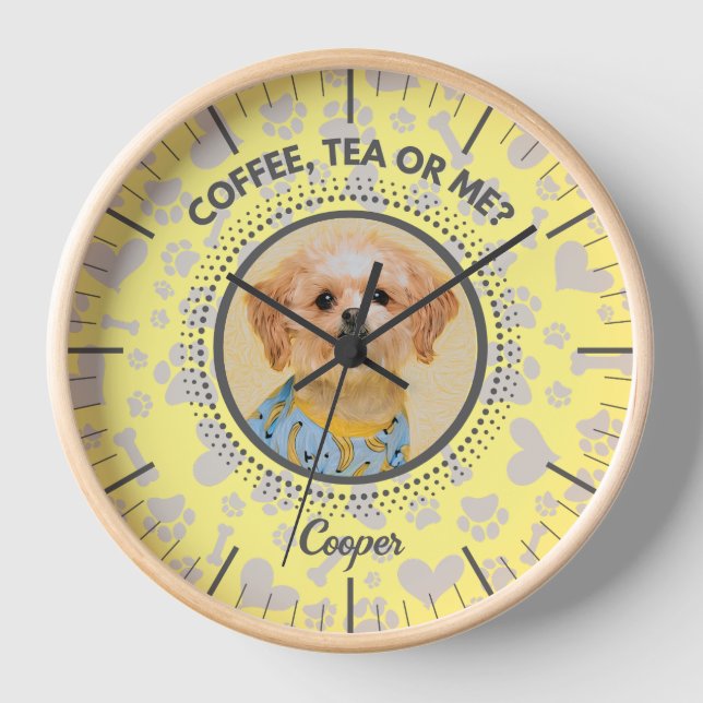 Personalized Wall Clock, Unique Gift for Pet Lover Clock (Front)