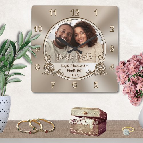 Personalized Wall Clock Wedding Gift Shower or 