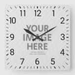 Personalized Wall Clocks Custom Big Square Photo at Zazzle