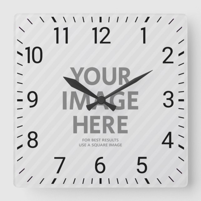 Personalized Wall Clocks Custom Big Square Photo (Front)