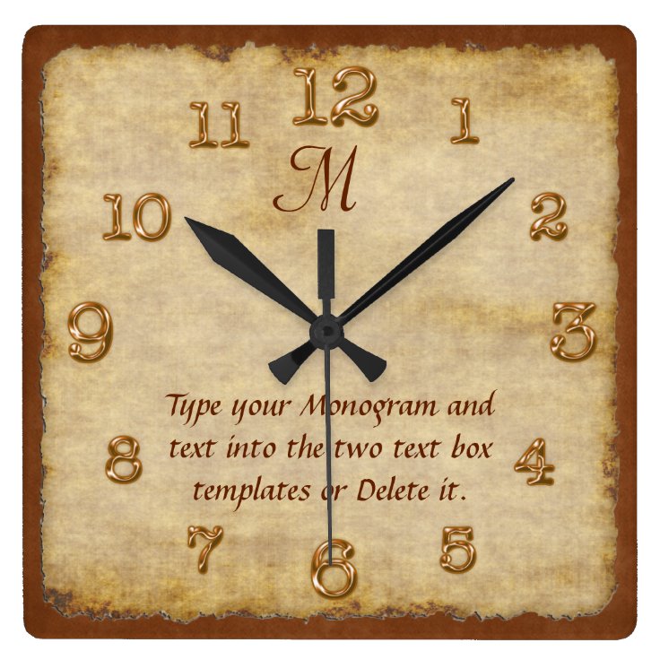 Personalized wall clocks your monogram and text zazzle
